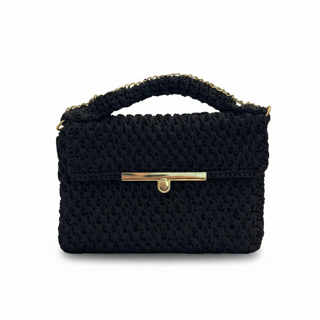 Black Macrame Purse
