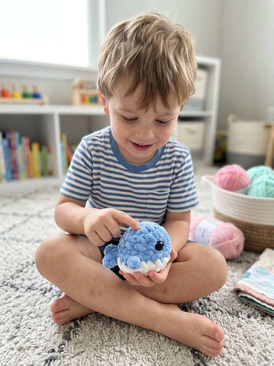 Mini Plush Crochet Whale